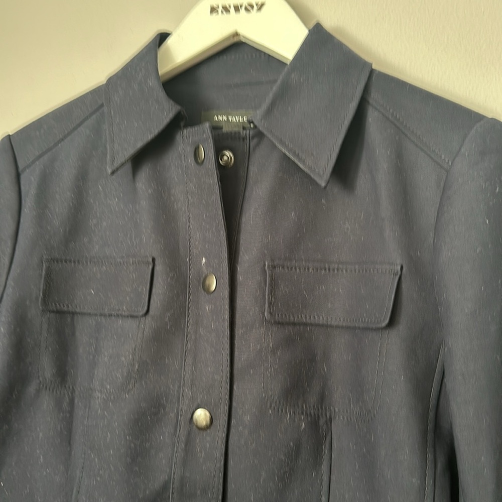 Ann Taylor jacket lined Navy Blue Womens Size 6 - Picture 3 of 6